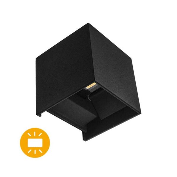 Aplique de Parede Cubo Preto 3w+3w 3CCT 480Lm Ângulo Ajustável IP65 - Image 3