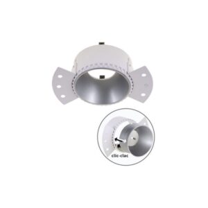 Aro GU-10 Encastrar Plástico Redondo Prata Policarbonato