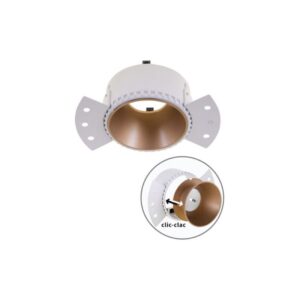 Aro GU-10 Encastrar Plástico Redondo Dourado Policarbonato