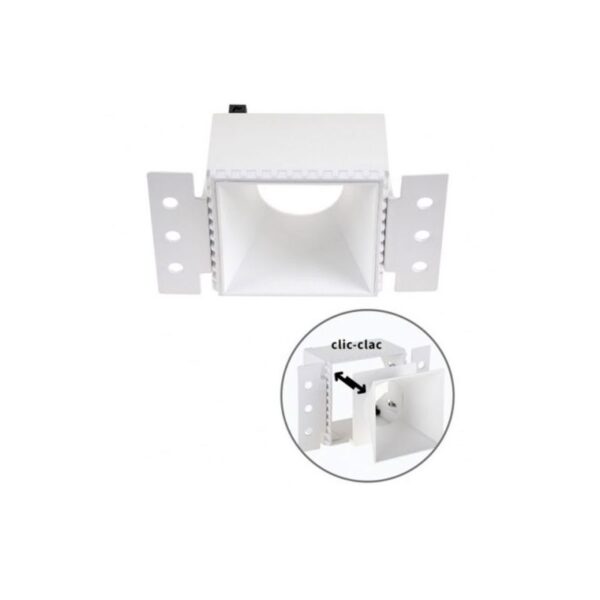 Aro GU-10 Encastrar Plástico Quadrado Branco Policarbonato