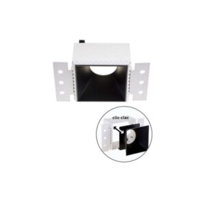 Aro GU-10 Encastrar Plástico Quadrado Preto Policarbonato