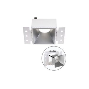 Aro GU-10 Encastrar Plástico Quadrado Prata Policarbonato