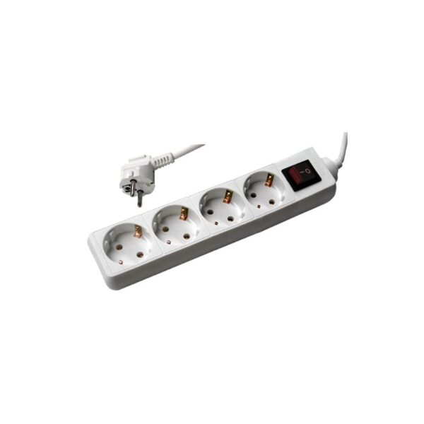 Tomada Quadrupla c/ Terra c/ Interruptor c/ Cabo H05VV-F 3G1 10/16A - 250V~ 3m