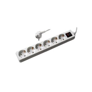 Tomada Sêxtupla c/ Terra c/ Interruptor c/ Cabo H05VV-F 3G1 10/16A - 250V~ 3m