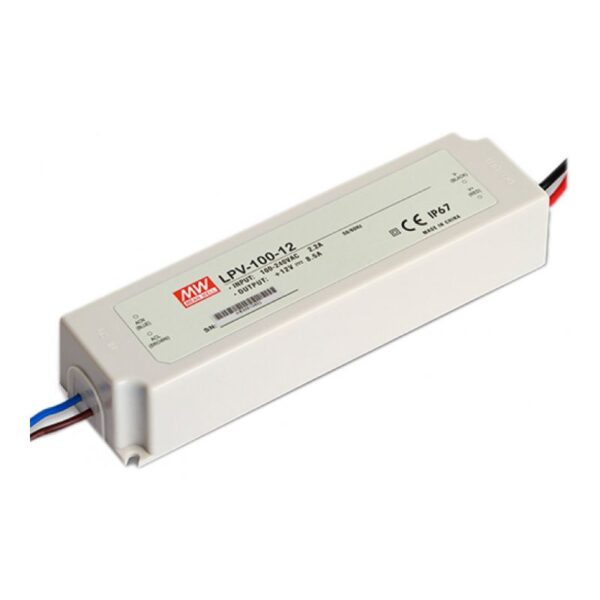 Fonte de Alimentação Estanque Mean Well 12Vdc 100W IP67 LPV