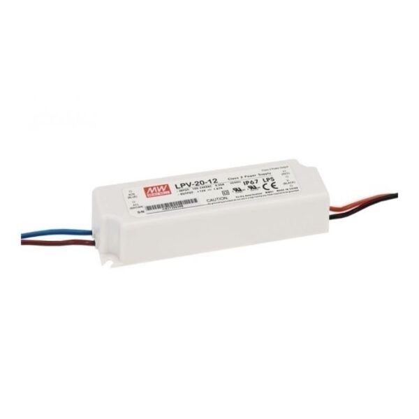 Fonte de Alimentação Estanque Mean Well 12Vdc 20W IP67 LPV