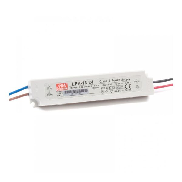 Fonte de Alimentação Estanque Mean Well 24Vdc 18W LPH
