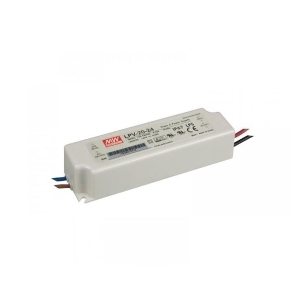 Fonte de Alimentação Estanque Mean Well 24Vdc 20W IP67 LPV