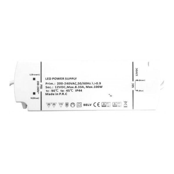 Fonte de Alimentação SLIM 12Vdc 100W IP44 CVB