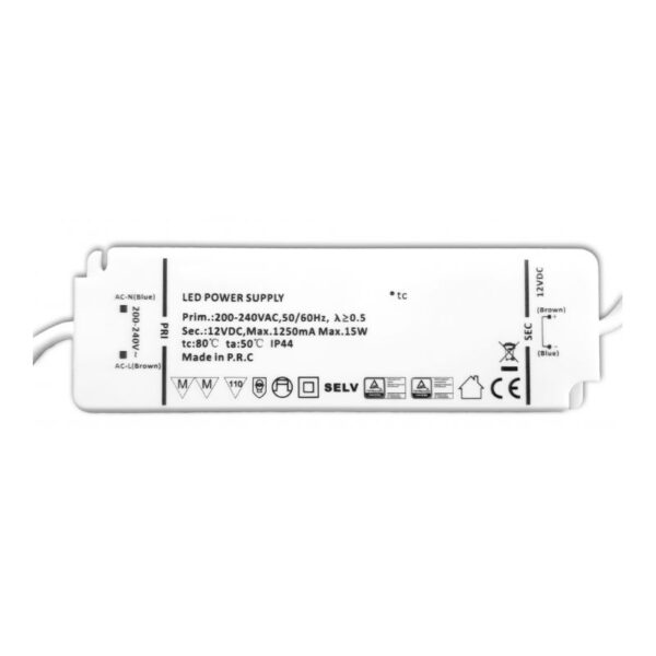 Fonte de Alimentação SLIM 12Vdc 15W IP44 CVB