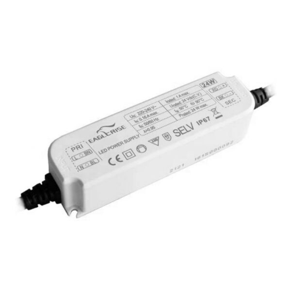 Fonte de Alimentação PFC Eagle Rise 24Vdc 24W 1A IP67 VTS