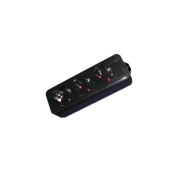 Tomada Dupla c/ Terra s/ Cabo 10/16A - 250V~ Cor Preta