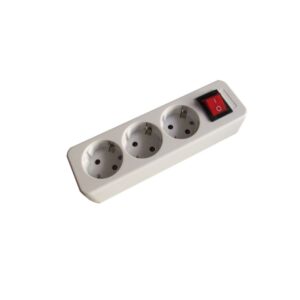 Tomada Tripla c/ Terra c/ Interruptor s/ Cabo 10/16A - 250V~