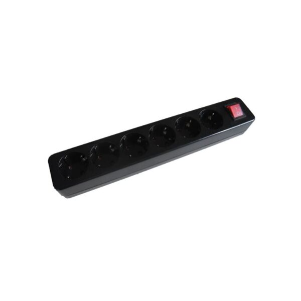 Tomada Tripla c/ Terra c/ Interruptor s/ Cabo 10/16A - 250V~ Cor Preta