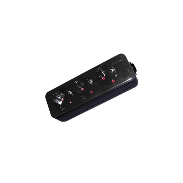 Tomada Quadrupla c/ Terra s/ Cabo 10/16A - 250V~ Cor Preta