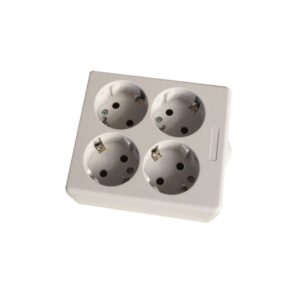 Tomada Quadrupla Quadrada c/ Terra s/ Cabo 10/16A - 250V~