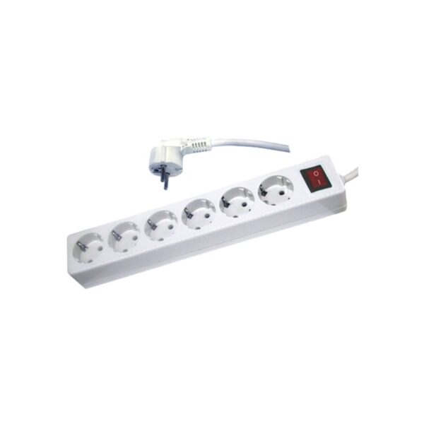 Tomada Sêxtupla c/ Terra c/ Interruptor c/ Cabo H05VV-F 3G1,5 10/16A - 250V~ 1,5m