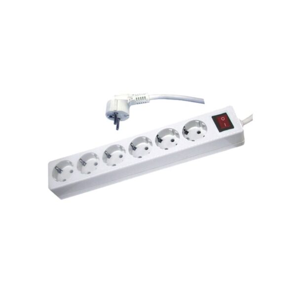 Tomada Sêxtupla c/ Terra c/ Interruptor c/ Cabo H05VV-F 3G1,5 10/16A - 250V~ 3m