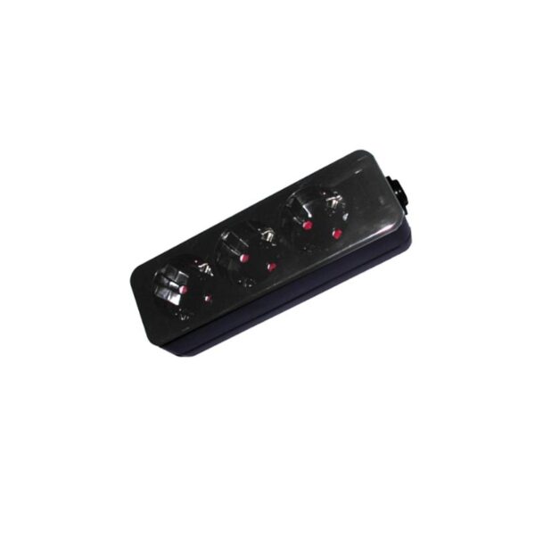 Tomada Sêxtupla c/ Terra s/ Cabo 10/16A - 250V~ Cor Preta
