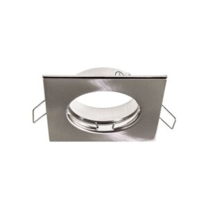 Aros Gu-10 Fixo Quadrado Niquel c/ Terra