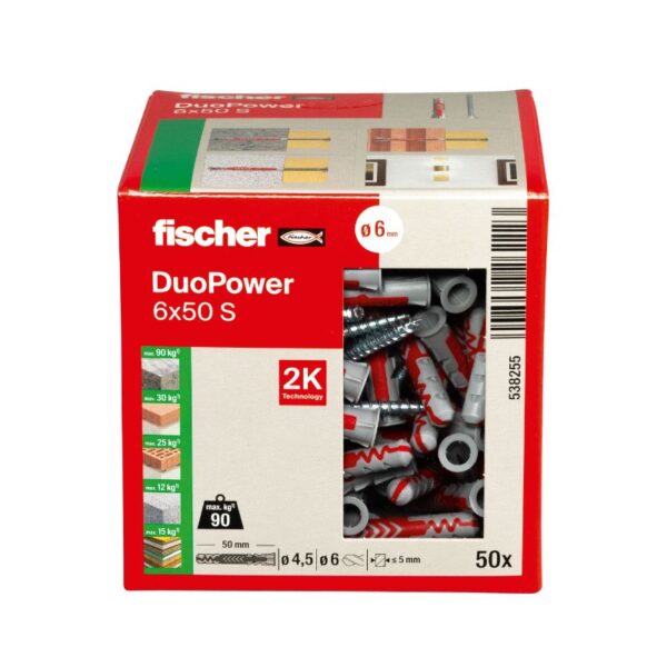 Caixa DuoPower L M6 50 unidades com parafuso 50 unidades - 538255