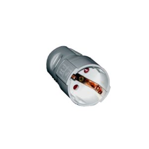 Ficha Fêmea c/ Terra c/ Obturador Saída Direita 10/16A - 250V~