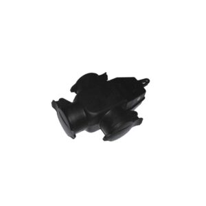 Ficha Tripla de Borracha c/ Terra Em T IP44 16A - 250V~