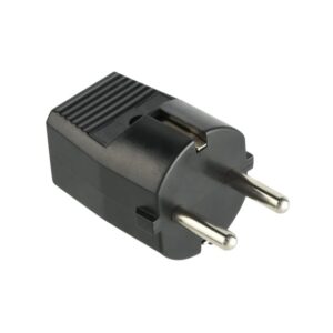 Ficha Macho c/Terra Saída Direita 10/16A-250V~ Cor Preta