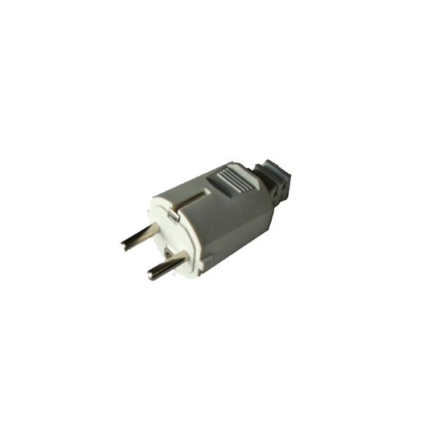 Ficha Macho de Borracha c/ Terra Saída Direita 10/16A - 250V~ - Cor Branca