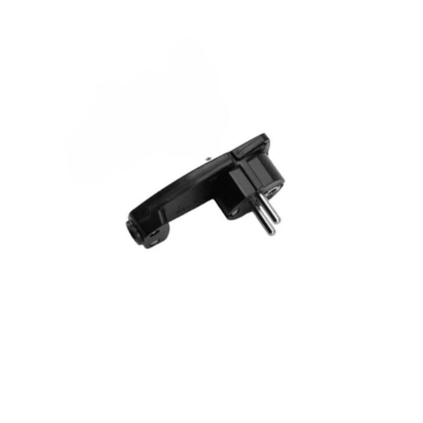 Ficha Macho Extra Plana c/ Anel c/ Terra Saída Lateral 10/16A - 250V~ - Cor Preta