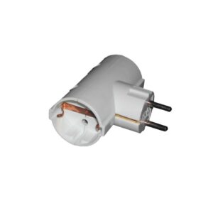 Ficha Dupla c/ Terra Saída Lateral Vertical 10/16A - 250V~