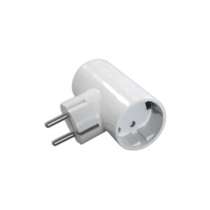 Ficha Dupla c/Terra c/ Obturadores Saída Lateral c/ Interior em Bakelite Horizontal 10/16A-250V~ Cor Branca