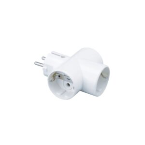 Ficha Tripla c/Terra c/ Obturadores em T c/ Interior em Bakelite Horizontal 10/16A-250V~ Cor Branca