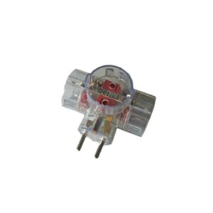 Ficha Tripla Cristal c/ Terra Em T Horizontal c/ Obturadores 10/16A - 250V~