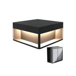 Aplique Solar Preto Alumínio 3W 3CCT IP65