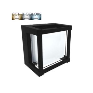 Aplique Led de Parede Saliente Quadrado Preto 15W 3CCT IP65 1350Lm