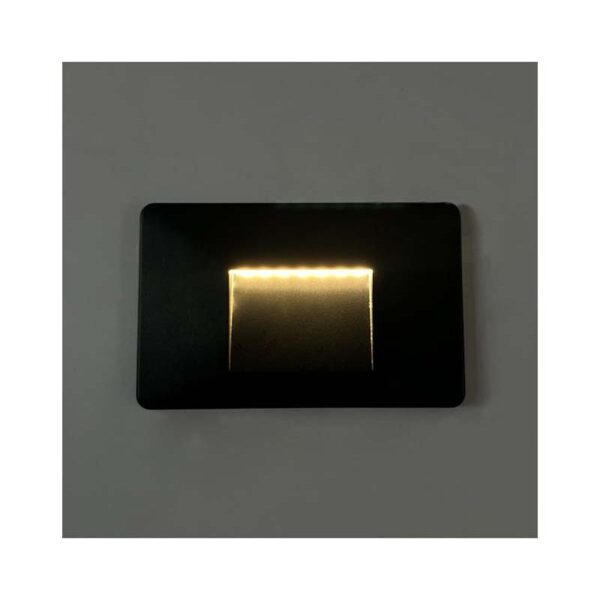 Aplique Led de Parede Saliente Retangular Preto 3W 2700K IP65 210Lm - Image 3