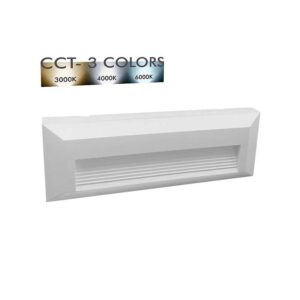 Aplique Led de Parede Saliente Retangular Branco 6W 3CCT IP65 300Lm