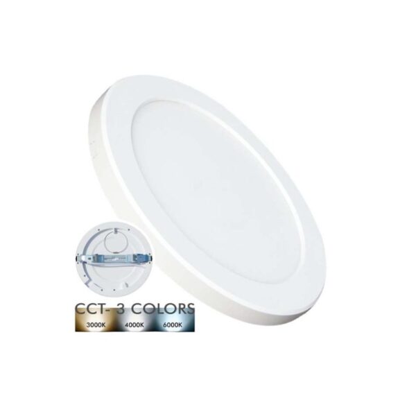 Painel Saliente/Encastrar 18W Redondo IP20 3CCT 105lm/w LUMILEDS - Image 2
