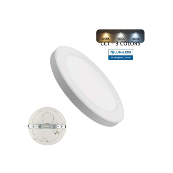 Painel Saliente/Encastrar 18W Redondo IP20 3CCT 105lm/w LUMILEDS - Image 3