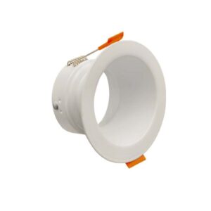 Aro GU-10 Fixo Redondo Branco Recuado (Metal)