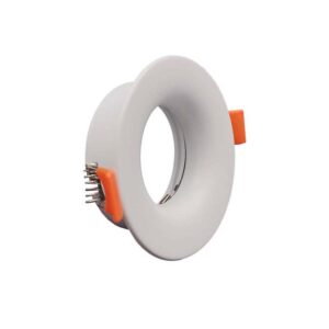 Aro GU-10 Fixo Redondo Branco Recuado Efeito Curvo (Metal)