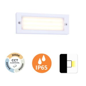 Aplique de Parede Mura 6W 500Lm IP65 Branco Slighting - ESL7020CCT-BR