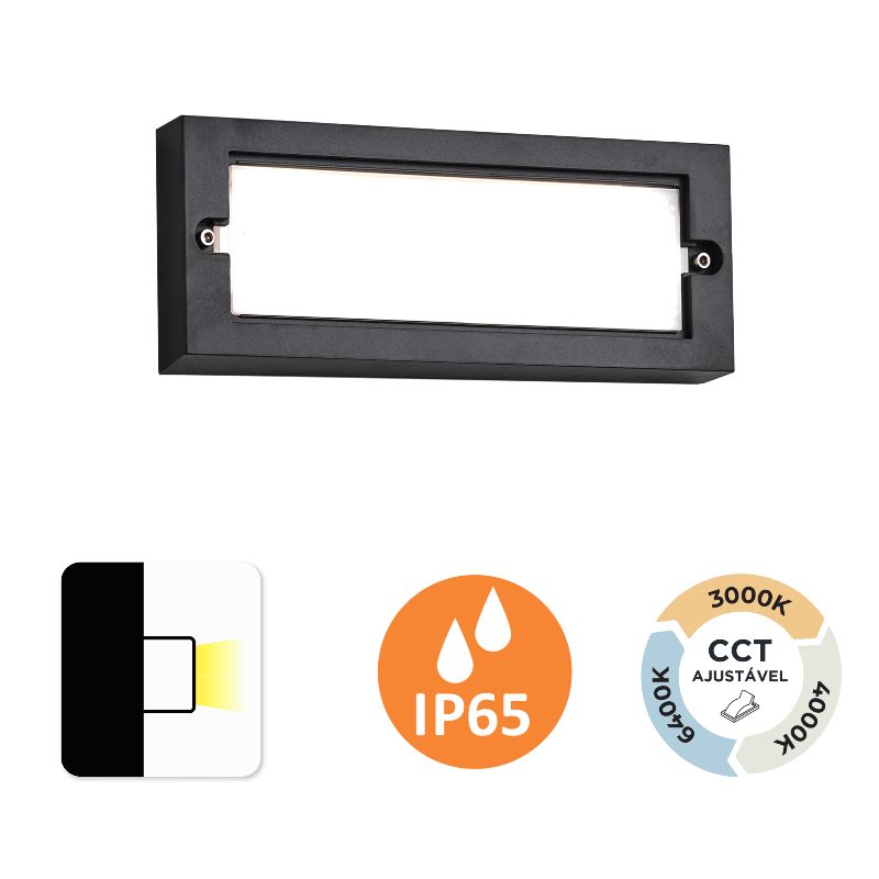 Aplique de Parede Mura 6W 500Lm IP65 Grafite Slighting - ESL7020CCT-GR