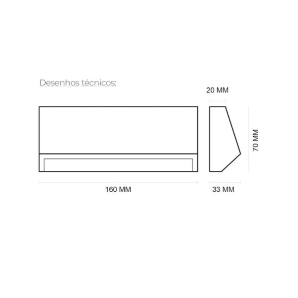 Aplique de Parede Prisma I 3W 200Lm IP65 Grafite Slighting - ESL7021CCT-GR - Image 2