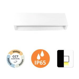 Aplique de Parede Prisma II 4W 250Lm IP65 Branco Slighting - ESL7022CCT-BR