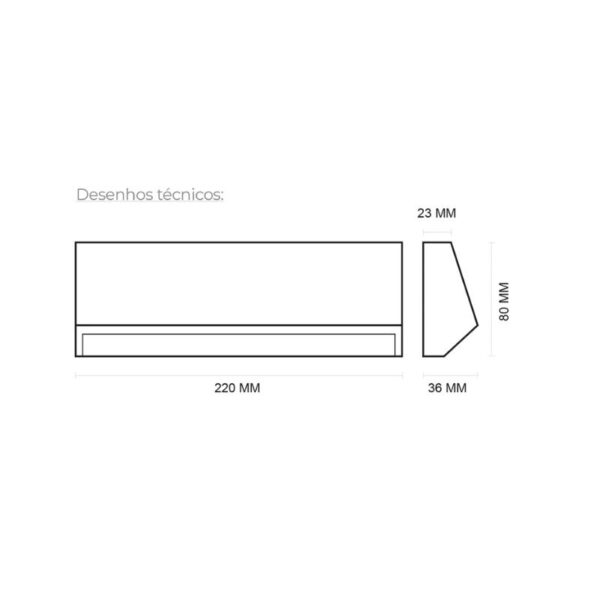 Aplique de Parede Prisma II 4W 250Lm IP65 Grafite Slighting - ESL7022CCT-GR - Image 2