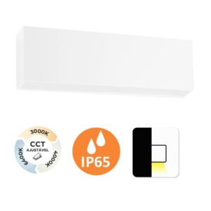 Aplique de Parede Suno II 3CCT 6W 400Lm IP65 Branco Slighting - ESL7024CCT-BR