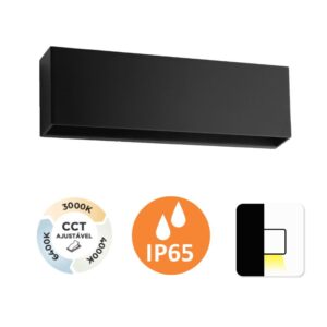 Aplique de Parede Suno II 3CCT 6W 400Lm IP65 Grafite Slighting - ESL7024CCT-GR