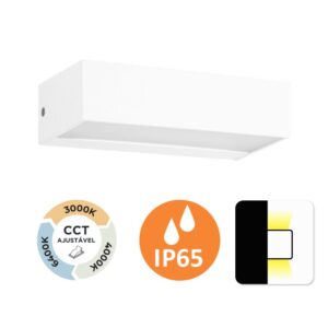 Aplique de Parede LIZ I 8W 500Lm IP65 Branco Slighting - ESL7026CCT-BR